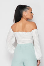 Load image into Gallery viewer, Ruffled Off Shoulder Cropped Top