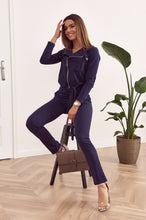 Load image into Gallery viewer, Zipper jumpsuit navy 9990