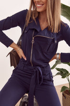 Load image into Gallery viewer, Zipper jumpsuit navy 9990