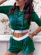 Load image into Gallery viewer, Velvet Tracksuit Casual Hooded Sweatshirt