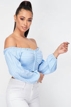 Load image into Gallery viewer, Ruffled Off Shoulder Cropped Top