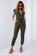 Load image into Gallery viewer, Women's khaki FK622 hooded jumpsuit