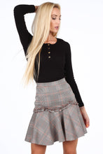 Load image into Gallery viewer, Checkered mini skirt orange 1881