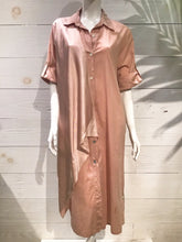 Cargar imagen en el visor de la galería, Pink Silky Layer Cotton Shirt Italian Dress
