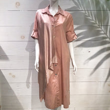 Cargar imagen en el visor de la galería, Pink Silky Layer Cotton Shirt Italian Dress
