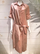 Cargar imagen en el visor de la galería, Pink Silky Layer Cotton Shirt Italian Dress
