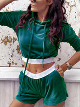 Cargar imagen en el visor de la galería, Velvet Tracksuit Casual Hooded Sweatshirt
