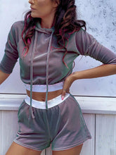 Cargar imagen en el visor de la galería, Velvet Tracksuit Casual Hooded Sweatshirt
