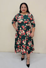 Charger l&#39;image dans la galerie, Plus Size Floral Midi Dress, round
