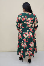 Charger l&#39;image dans la galerie, Plus Size Floral Midi Dress, round
