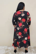 Charger l&#39;image dans la galerie, Plus Size Floral Midi Dress, round
