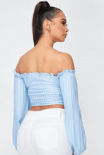 Load image into Gallery viewer, Ruffled Off Shoulder Cropped Top
