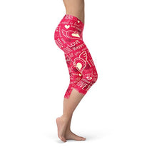 Cargar imagen en el visor de la galería, Love Hearts Red Capri Leggings
